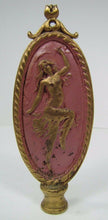 Load image into Gallery viewer, Art Nouveau Finial Nude Topless Dancing Beautiful Nymph Brass Gold Pink