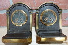 Load image into Gallery viewer, NEW YORK UNIVERSITY 1930s CS&C Co NYU Brass Decorative Art Bookends Book Ends