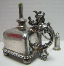 Load image into Gallery viewer, WINGED WARRIOR DRAGON BEAST HELMET Antique Cigar Lighter Meriden Silver Plate Co