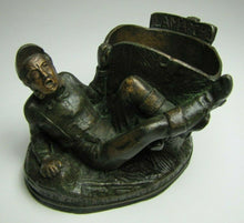 Load image into Gallery viewer, Antique French Decorative Arts Bronze Brass Figural Matchstick Match Holder