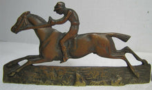 Load image into Gallery viewer, Jockey Horse Racing Riding Old Bronze Decorative Arts Bookends