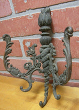 Load image into Gallery viewer, Antique 19c Bronze Flame Finial Ornate Hanger Hooks Decorative Arts Hardware A