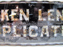 Load image into Gallery viewer, BROKEN LENSES DUPLICATED Antique Chip Scalloped Glass Mirror Sign Tin Optician