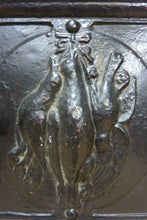 Load image into Gallery viewer, DEAD GAME BIRDS Antique Cast Iron Stove Front Plaque Door RH Decorative Art Sign
