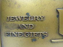 Load image into Gallery viewer, W BELL & Co JEWELRY AND FINE GIFTS Old Solid Brass Store Plaque Ad Sign Griffin