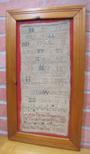 Load image into Gallery viewer, 1830 LET ALL THE FOREIGN TONGUES ALONE SARAH ANN STAPP 19c School Girl Sampler