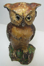 Load image into Gallery viewer, OWL Antique Cast Iron Glass Eyes Figural Bird Doorstop Decorative Art Statue