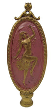Load image into Gallery viewer, Art Nouveau Finial Nude Topless Dancing Beautiful Nymph Brass Gold Pink