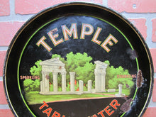 Load image into Gallery viewer, TEMPLE SPARKLING TABLE WATER Old Advertising Tray CHAS SHONK Co LITHO CHICAGO
