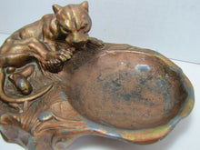 Load image into Gallery viewer, Art Deco Tiger Cougar Tray Figural Big Cat Trinket Card Tip Decorative Arts