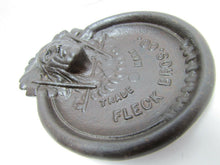 Load image into Gallery viewer, FLECK BROS INDIAN CHIEF Antique Cast Iron Advertising Tray PEACE PIPE TOMAHAWK