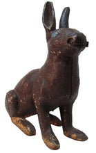 Load image into Gallery viewer, Chocolate Bunny Rabbit Antique Cast Iron Brown Doorstop Statue Garden Yard Art