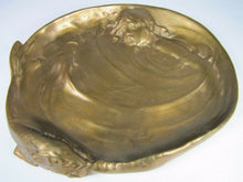 Load image into Gallery viewer, Antique Art Nouveau Berndorf Girl Waves Koi Dauphin Fish Decorative ArtsTray