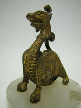 Load image into Gallery viewer, Griffin Dragon Monster Beast Antique Bronze Figural Decorative Arts Marble Base