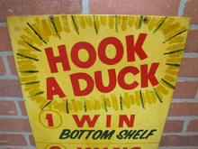 Load image into Gallery viewer, HOOK A DUCK Double Sided Amusement Park Carnival Boardwalk Wood Sign 1 2 3 WINS