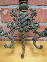 Load image into Gallery viewer, Antique 19c Bronze Flame Finial Ornate Hanger Hooks Decorative Arts Hardware A