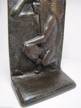 Load image into Gallery viewer, INDIAN CHIEF KNEELING TOMAHAWK Antique Bookend Doorstop Decorative Art Statue