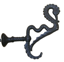 Load image into Gallery viewer, SeaHorse Serpent Antique 19c Bronze Hanger Bracket Hook Ornate Hardware Element