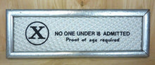Load image into Gallery viewer, X NO ONE UNDER 18 ADMITTED Original 1960/70s Movie Theater Holographic Ad Sign