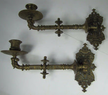 Load image into Gallery viewer, Antique 19c Swing Arm Candle Holders Figural Faces Decorative Arts Candlesticks