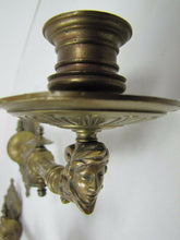 Load image into Gallery viewer, Antique 19c Swing Arm Candle Holders Figural Faces Decorative Arts Candlesticks