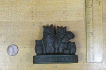 Load image into Gallery viewer, DE OXIDIZED M Co BRIDGEPORT Ct Owl Family Anique Bronze Advertising Paperweight