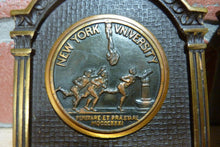 Load image into Gallery viewer, NEW YORK UNIVERSITY 1930s CS&C Co NYU Brass Decorative Art Bookends Book Ends