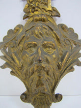 Load image into Gallery viewer, POSEIDON TRIDENT Antique 19c Brass Decorative Art Architectural Hardware Element