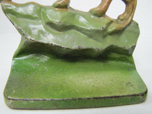 Load image into Gallery viewer, TIGER BIG CAT Prowling Crouching in Landscape Cast Iron Decorative Arts Bookends