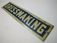 Load image into Gallery viewer, 1920s DRESSMAKING Sign ALLEN & VAN DYKE BROOKLYN NY Embossed Tin Salesman Sample
