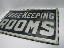 Load image into Gallery viewer, HOUSE-KEEPING ROOMS Antique Chip Glass Scalloped Edge Foil Mirror Servents Sign