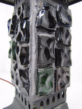 Load image into Gallery viewer, Mid Century Chunk Glass Lamp Multi Color Tin Tiered Top Decorative Art Light