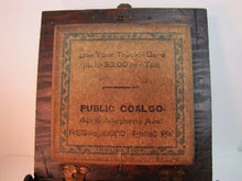 Load image into Gallery viewer, PUBLIC COAL Co PHILA Pa Old Advertising CIGAR HUMIDOR Wooden Box CELOTEX