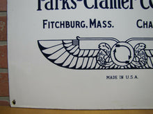 Load image into Gallery viewer, PARKS-CRAMER Co TURBO HUMIDIFIER SYSTEM Antique Porcelain Sign Made in USA Logo