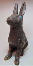 Load image into Gallery viewer, Chocolate Bunny Rabbit Antique Cast Iron Brown Doorstop Statue Garden Yard Art