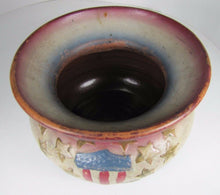 Load image into Gallery viewer, USA Crest Thirteen Star Antique Redware Americana Pottery Spittoon Cuspidor Pot