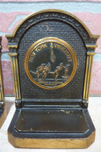 Load image into Gallery viewer, NEW YORK UNIVERSITY 1930s CS&C Co NYU Brass Decorative Art Bookends Book Ends