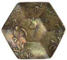Load image into Gallery viewer, BERNDORF AUSTRIA 19c Bronze Art Nouveau Decorative Arts Birds Dish Platter