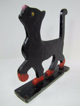 Load image into Gallery viewer, 1920s Folk Art Cast Iron Cat Boot Scraper Kitty Kat Decorative Statue Doorstop