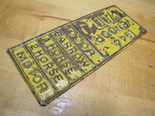 Load image into Gallery viewer, 1944 VENDOR Embossed Tin Truck Auto Plate Sign DOOR BARROW 1 HORSE 2 HORSE MOTOR