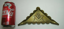 Load image into Gallery viewer, Masonic Freemasons signed Hamel Cherbourg Antique Brass Copper Advertising Tray