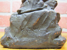 Load image into Gallery viewer, NATIVE AMERICAN INDIAN KATHODION BRONZE NY Antique Bookend Decorative Art Statue