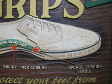 Load image into Gallery viewer, GRIPS CANVAS SNEAKERS BEACON FALLS RUBBER FOOTWEAR Old Shoe Store Ad Sign USA