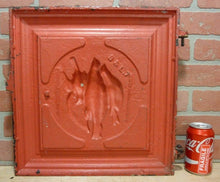 Load image into Gallery viewer, DEAD GAME BIRDS Antique Cast Iron Stove Front Plaque Door LH Decorative Art Sign