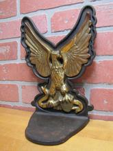 Load image into Gallery viewer, SPREAD WINGED EAGLE Old Large Cast Iron Brass Bronze Doorstop Bookend Decorative Art Statue