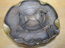 Load image into Gallery viewer, HORSES IN BRONZE BROAD VIEW FARMS Old Tray Cigar Ashtray MARGARET R C WARREN SC