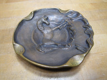 Load image into Gallery viewer, HORSES IN BRONZE BROAD VIEW FARMS Old Tray Cigar Ashtray MARGARET R C WARREN SC