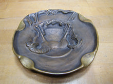 Load image into Gallery viewer, HORSES IN BRONZE BROAD VIEW FARMS Old Tray Cigar Ashtray MARGARET R C WARREN SC