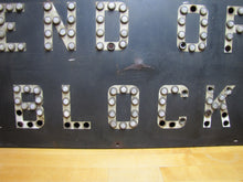 Load image into Gallery viewer, END OF BLOCK Original Old Cats Eye Reflectors Porcelain Railroad Sign Train RR Safety Advertising