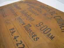 Load image into Gallery viewer, St MARGARET MARY'S RC CHURCH BONHAMTOWN NJ Old Wood Sign SICK CALLS CONFESSIONS